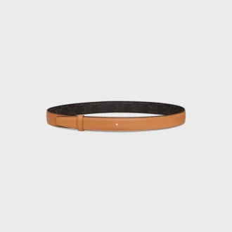 Reversible Strap 25Mm in Natural Calfskin and Triomphe Canvas