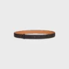 Reversible Strap 25Mm in Natural Calfskin and Triomphe Canvas