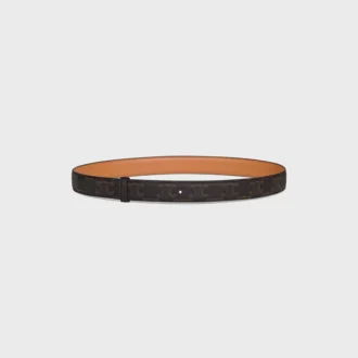 Reversible Strap 25Mm in Natural Calfskin and Triomphe Canvas