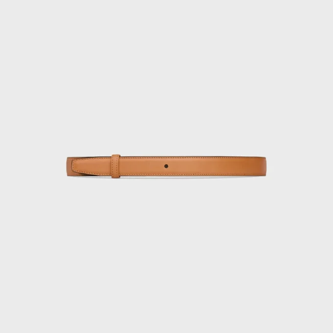 Reversible Strap 25Mm in Natural Calfskin and Triomphe Canvas