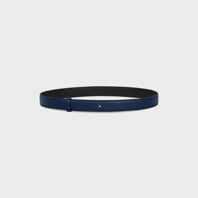 Reversible Strap 25Mm in Smooth and Grained Calfskin