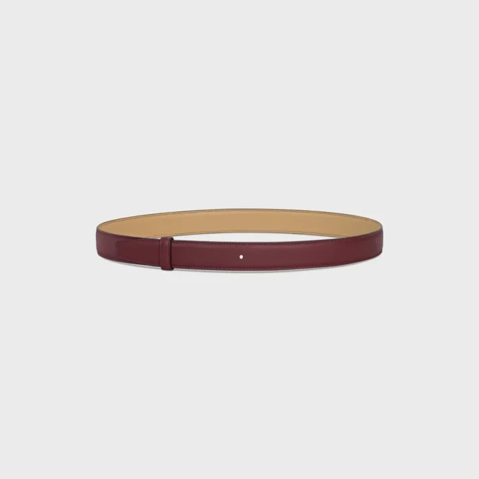 Reversible Strap 25Mm in Smooth and Grained Calfskin