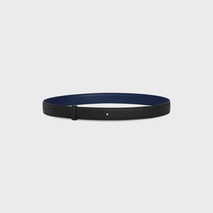 Reversible Strap 25Mm in Smooth and Grained Calfskin