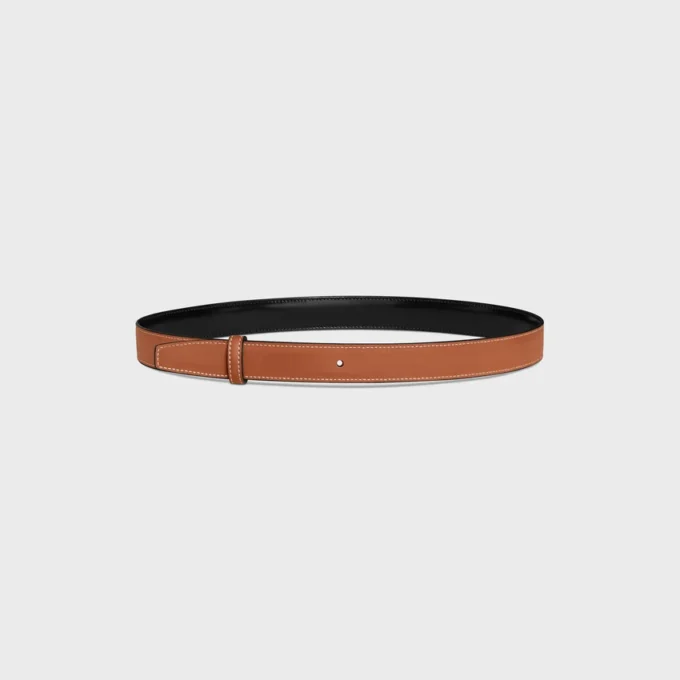 Reversible Strap 25Mm in Taurillon and Natural Calfskin Reversible Strap 25Mm in Taurillon and Natural Calfskin
