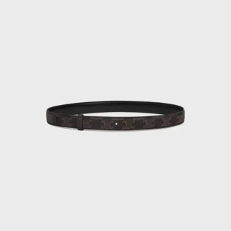 Reversible Strap 25Mm in Taurillon Leather and Triomphe Canvas