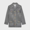 Safari Jacket in Hickory Striped Cotton Safari Jacket in Hickory Striped Cotton