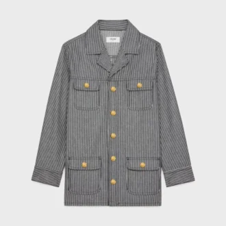 Safari Jacket in Hickory Striped Cotton