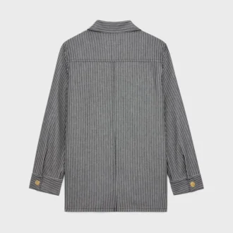 Safari Jacket in Hickory Striped Cotton