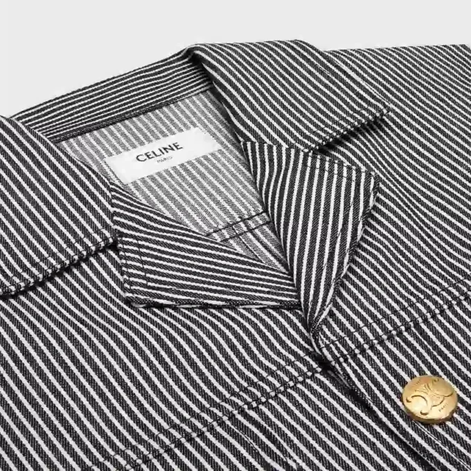 Safari Jacket in Hickory Striped Cotton Safari Jacket in Hickory Striped Cotton