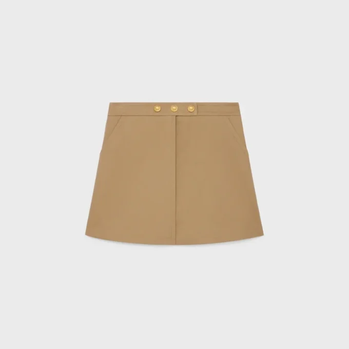 Short Skirt in Cotton Gabardine