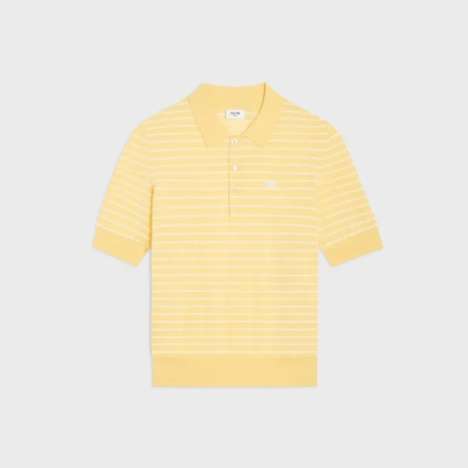 Short-Sleeved Polo Sweater in Fine Cotton Short-Sleeved Polo Sweater in Fine Cotton