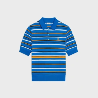 Short-Sleeved Polo Sweater in Fine Cotton