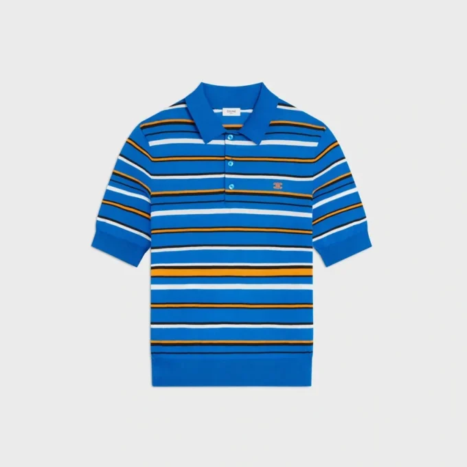 Short-Sleeved Polo Sweater in Fine Cotton Short-Sleeved Polo Sweater in Fine Cotton