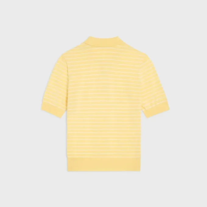 Short-Sleeved Polo Sweater in Fine Cotton Short-Sleeved Polo Sweater in Fine Cotton