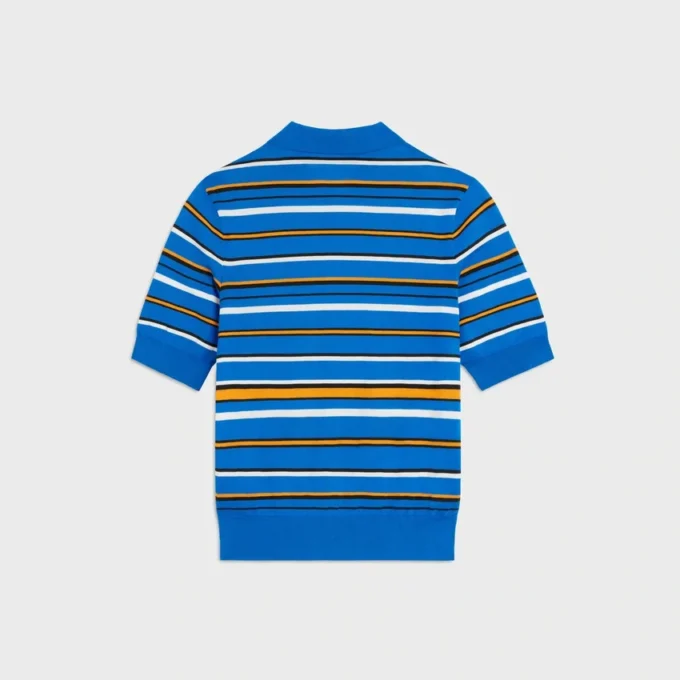 Short-Sleeved Polo Sweater in Fine Cotton Short-Sleeved Polo Sweater in Fine Cotton