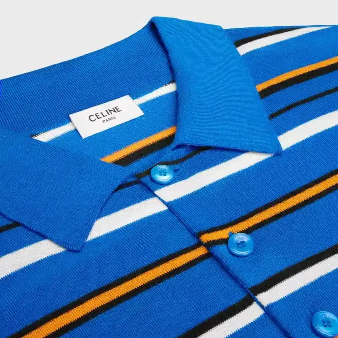 Short-Sleeved Polo Sweater in Fine Cotton Short-Sleeved Polo Sweater in Fine Cotton