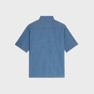 Short-Sleeved Shirt in Cotton Denim