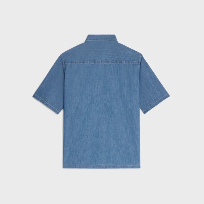 Short-Sleeved Shirt in Cotton Denim Short-Sleeved Shirt in Cotton Denim