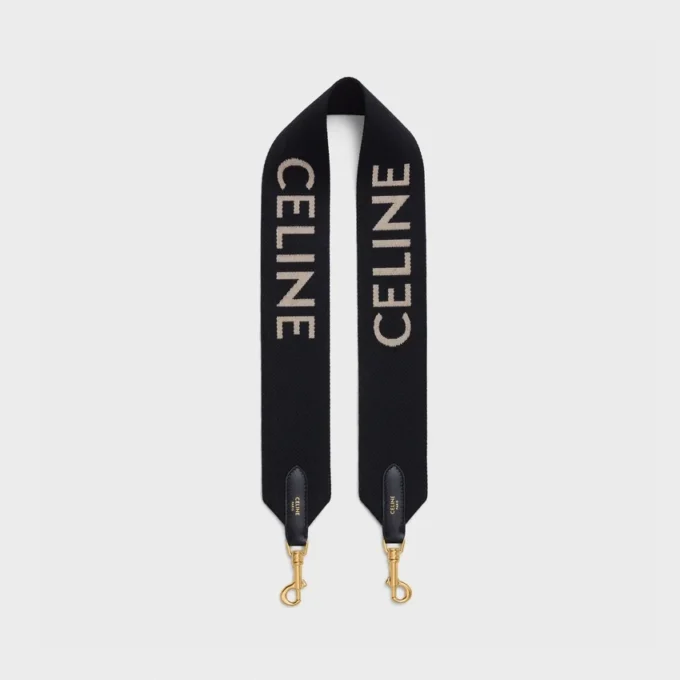 Short Strap in Wool with Celine Jacquard Short Strap in Wool with Celine Jacquard
