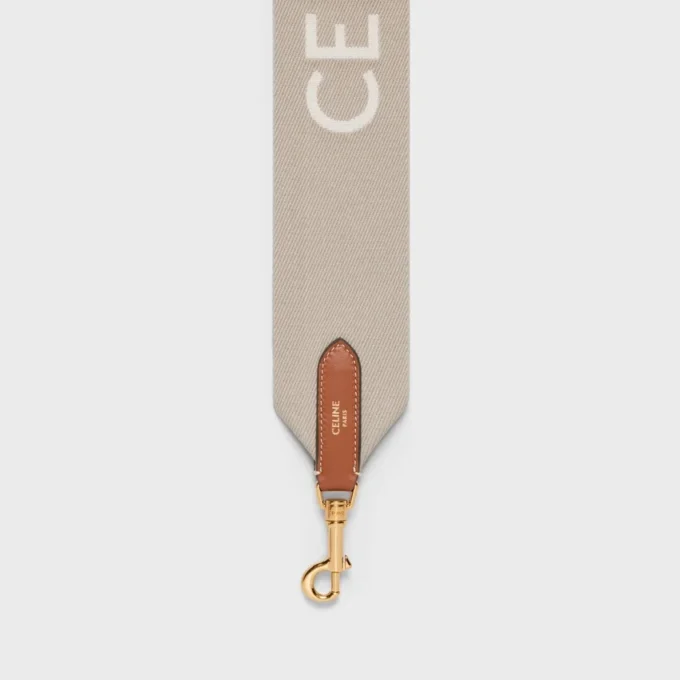 Short Strap in Wool with Celine Jacquard with Gold Finishing Short Strap in Wool with Celine Jacquard with Gold Finishing