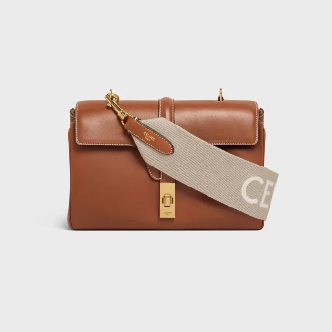 Short Strap in Wool with Celine Jacquard with Gold Finishing Short Strap in Wool with Celine Jacquard with Gold Finishing