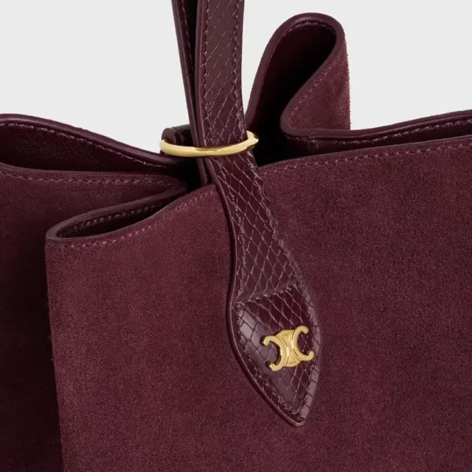 Small Amber in Suede and Python Effect Calfskin Small Amber in Suede and Python Effect Calfskin