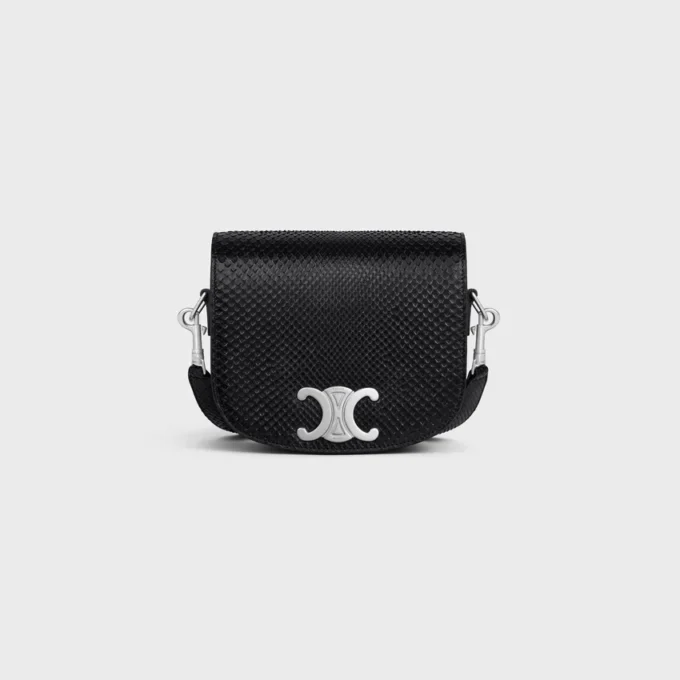 Small Besace Strap Triomphe in Python Small Besace Strap Triomphe in Python