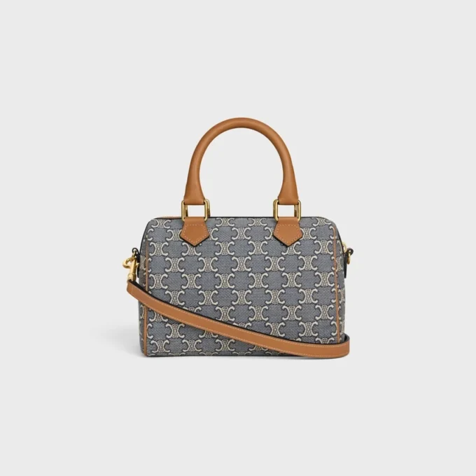 Small Boston in Triomphe Jacquard and Calfskin Small Boston in Triomphe Jacquard and Calfskin