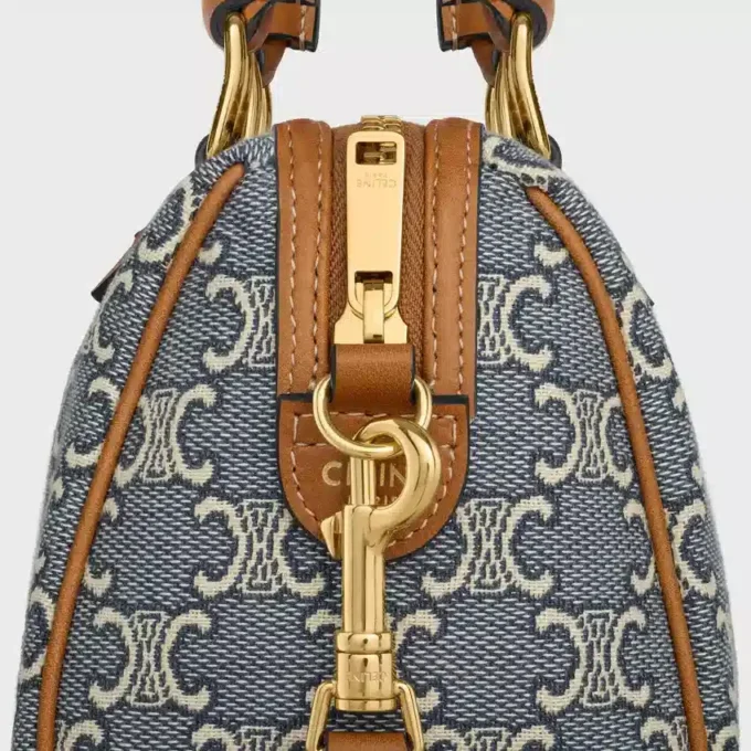 Small Boston in Triomphe Jacquard and Calfskin Small Boston in Triomphe Jacquard and Calfskin