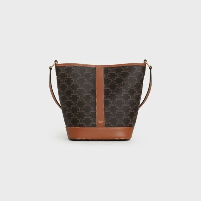 Small Bucket in Triomphe Canvas and Calfskin Small Bucket in Triomphe Canvas and Calfskin