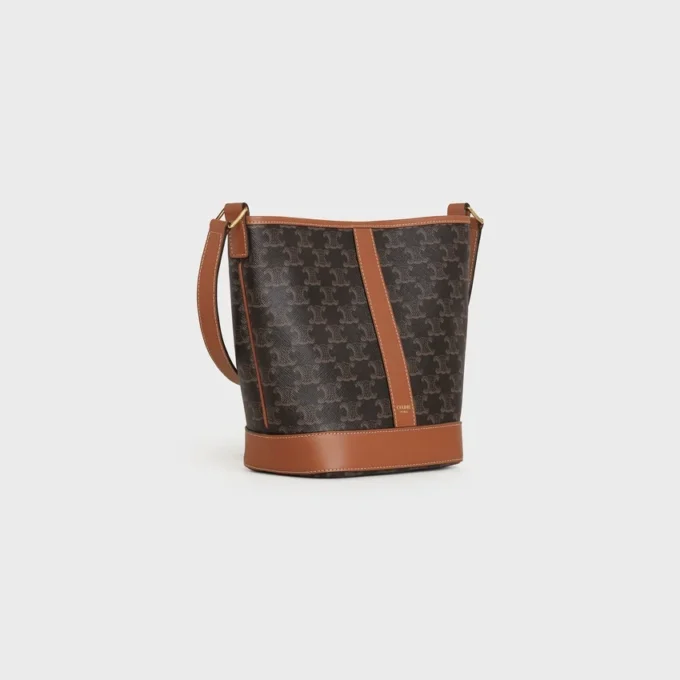 Small Bucket in Triomphe Canvas and Calfskin Small Bucket in Triomphe Canvas and Calfskin