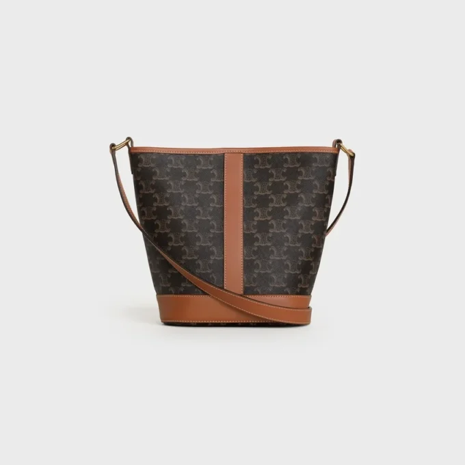 Small Bucket in Triomphe Canvas and Calfskin Small Bucket in Triomphe Canvas and Calfskin
