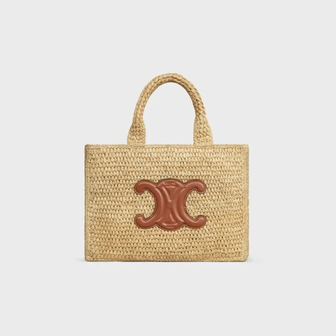 Small Cabas Thais in Raffia and Calfskin Small Cabas Thais in Raffia and Calfskin