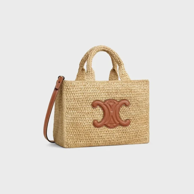 Small Cabas Thais in Raffia and Calfskin Small Cabas Thais in Raffia and Calfskin