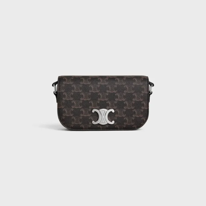 Small Crossbody Bag Triomphe in Triomphe Canvas and Calfskin Small Crossbody Bag Triomphe in Triomphe Canvas and Calfskin