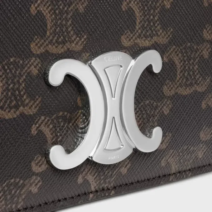Small Crossbody Bag Triomphe in Triomphe Canvas and Calfskin Small Crossbody Bag Triomphe in Triomphe Canvas and Calfskin