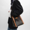 Small Cube Bag in Triomphe Canvas and Natural Calfskin Small Cube Bag in Triomphe Canvas and Natural Calfskin