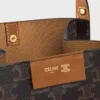 Small Cube Bag in Triomphe Canvas and Natural Calfskin Small Cube Bag in Triomphe Canvas and Natural Calfskin