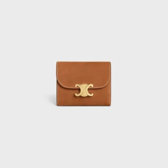 Small Flap Wallet Triomphe in Nubuck Calfskin