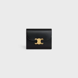 Small Flap Wallet Triomphe in Shiny Calfskin