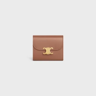 Small Flap Wallet Triomphe in Shiny Calfskin