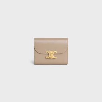 Small Flap Wallet Triomphe in Shiny Calfskin