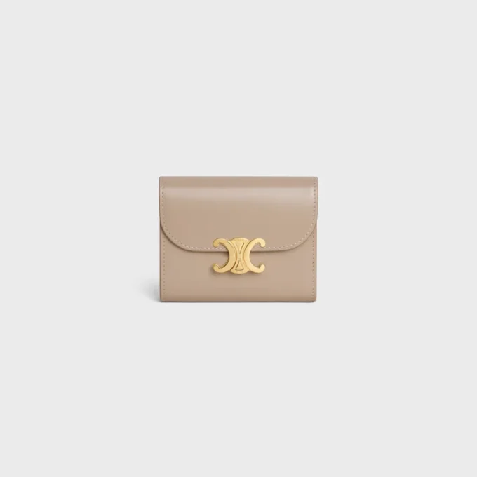 Small Flap Wallet Triomphe in Shiny Calfskin