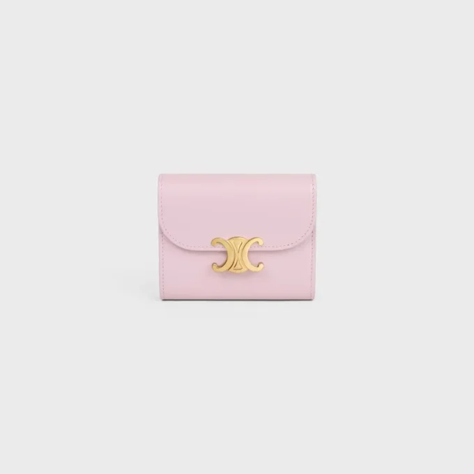 Small Flap Wallet Triomphe in Shiny Calfskin Small Flap Wallet Triomphe in Shiny Calfskin