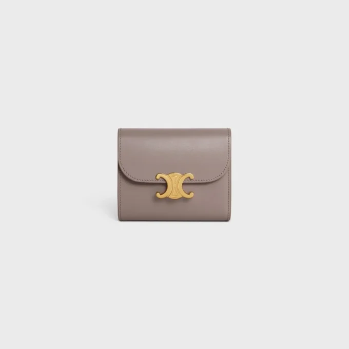 Small Flap Wallet Triomphe in Shiny Calfskin