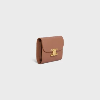 Small Flap Wallet Triomphe in Shiny Calfskin