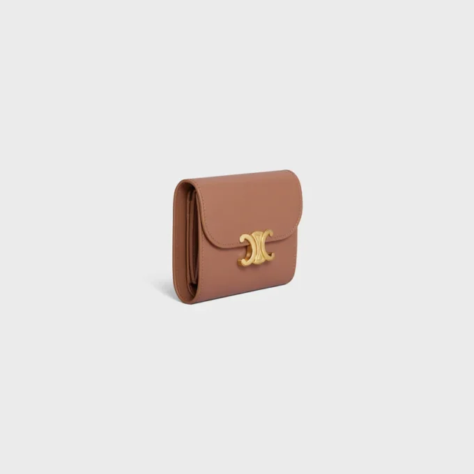 Small Flap Wallet Triomphe in Shiny Calfskin Small Flap Wallet Triomphe in Shiny Calfskin