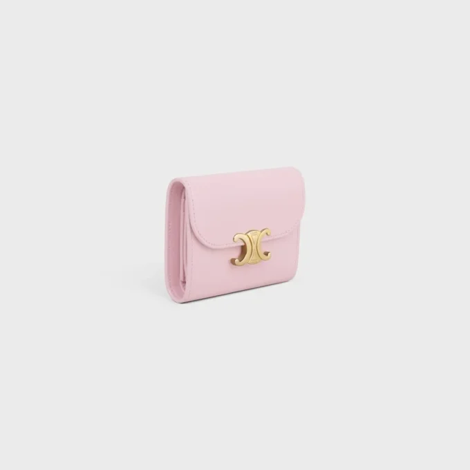 Small Flap Wallet Triomphe in Shiny Calfskin Small Flap Wallet Triomphe in Shiny Calfskin