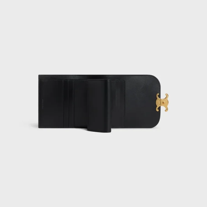 Small Flap Wallet Triomphe in Shiny Calfskin Small Flap Wallet Triomphe in Shiny Calfskin