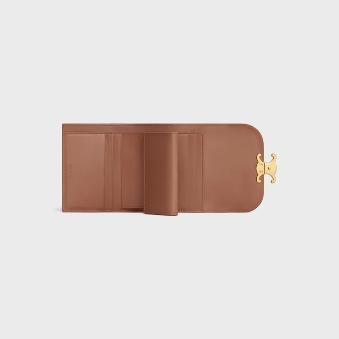 Small Flap Wallet Triomphe in Shiny Calfskin Small Flap Wallet Triomphe in Shiny Calfskin